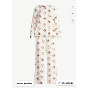 Joyspun Teddy Bear Pajama Set Womens Large